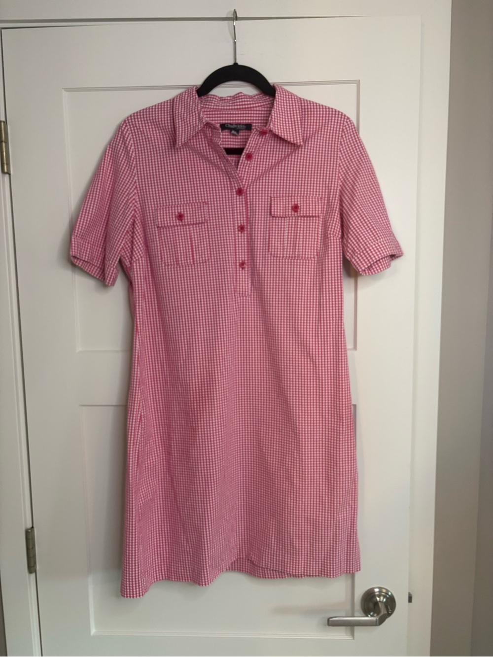 Chadwicks of Boston Pink & White Gingham Shirt Dress | Cotton | Size 12/14 - Picture 2 of 15